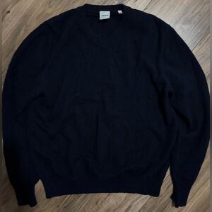Aspesi navy men’s 100% cashmere v neck sweater size 50 / M